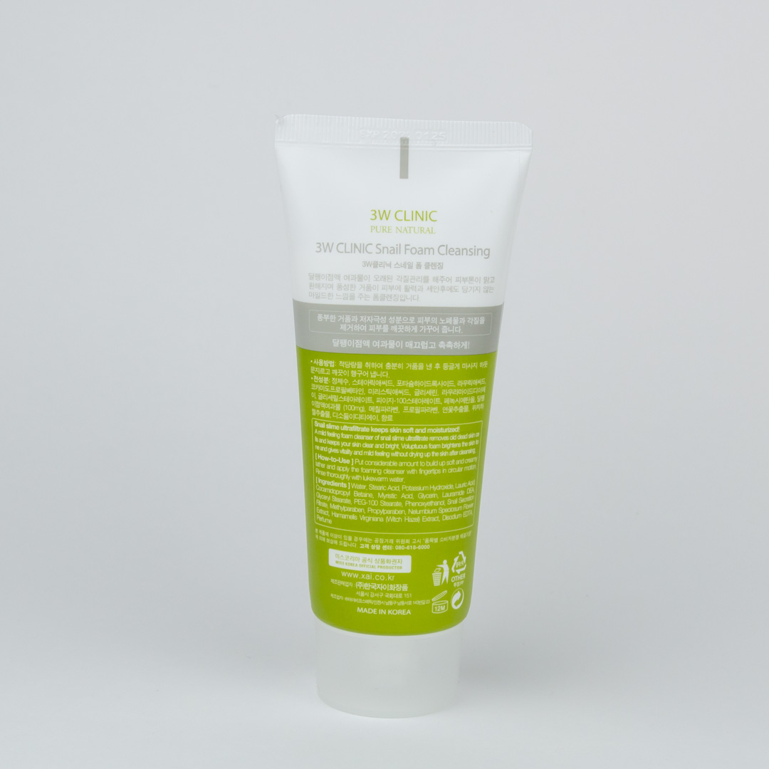 Пенка для умывания с улиточным муцином 3W CLINIC Snail Foam Cleansing