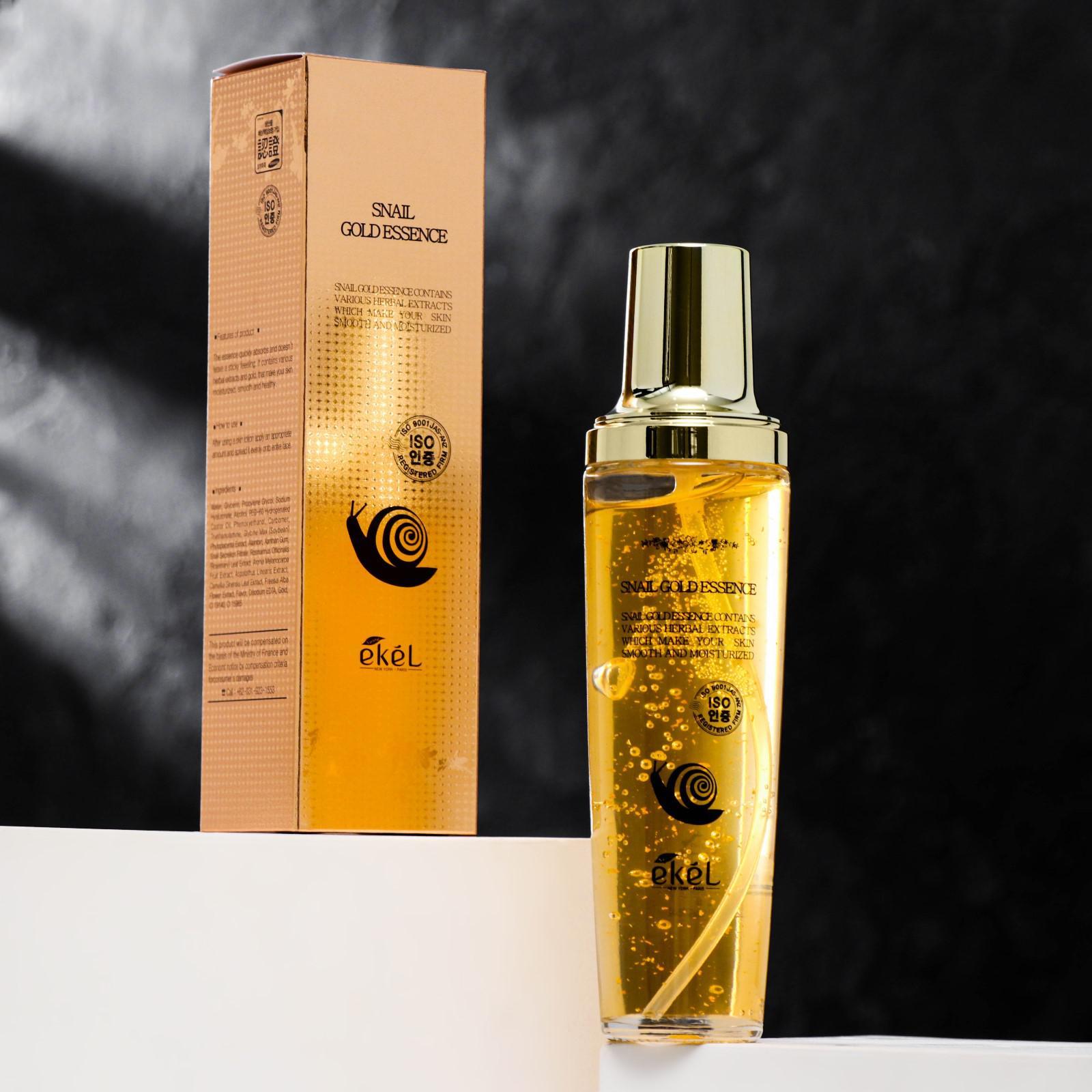 Эссенция для лица с золотом и муцином улитки EKEL Snail Gold Essence