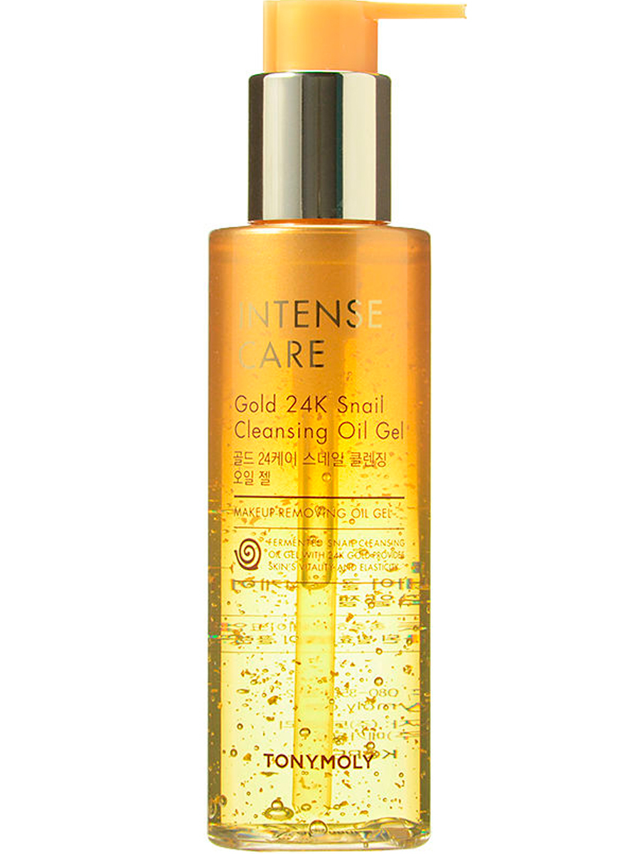 Масло-гель для лица с муцином улитки и коллои TONYMOLY INTENSE CARE Gold 24K Snail Cleansing Oil Gel