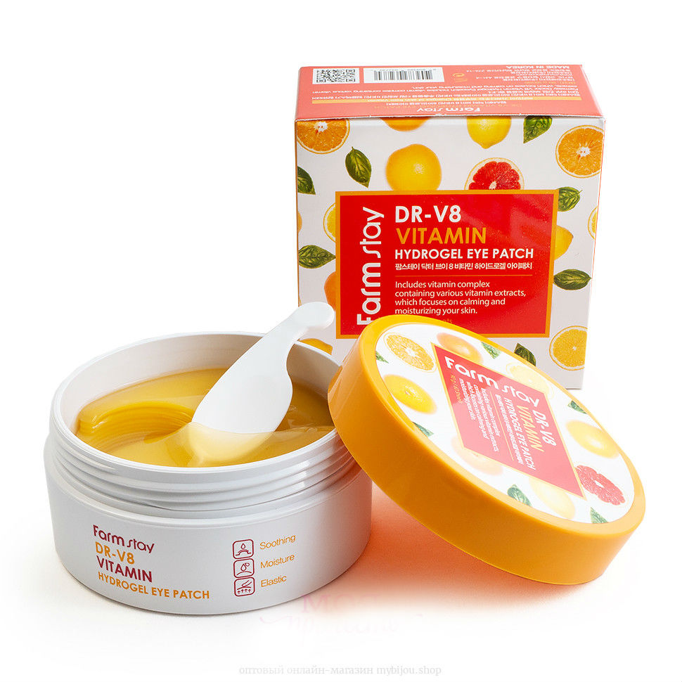 Гидрогелевые патчи с витаминным комплексом FarmStay DR-V8 Vitamin Hydrogel Eye Patch