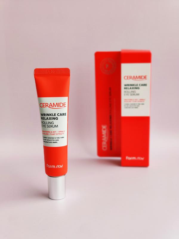 Укрепляющая сыворотка для кожи вокруг глаз с керамидам FarmStay Ceramide Wrinkle Care Relaxing Rolling Eye Serum