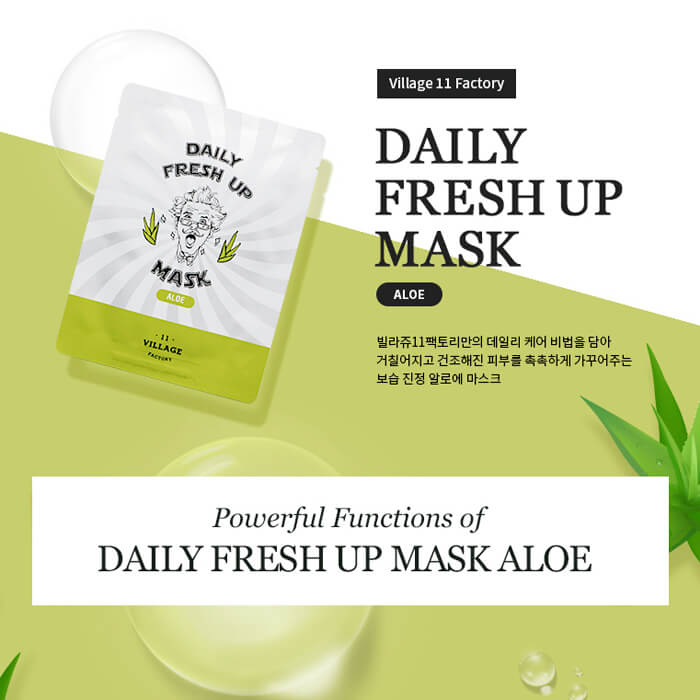Тканевая маска с экстрактом алоэ VILLAGE 11 FACTORY Daily Fresh up Mask Aloe