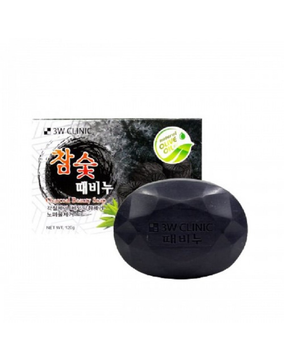 Мыло с древесным углем 3W CLINIC Charcoal Beauty Soap