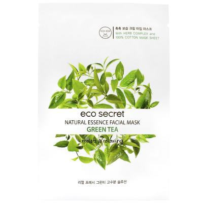 Тканевая маска для лица с Зеленым чаем 20 мл Eco Secret Natural Essence Facial Mask- Green Tea