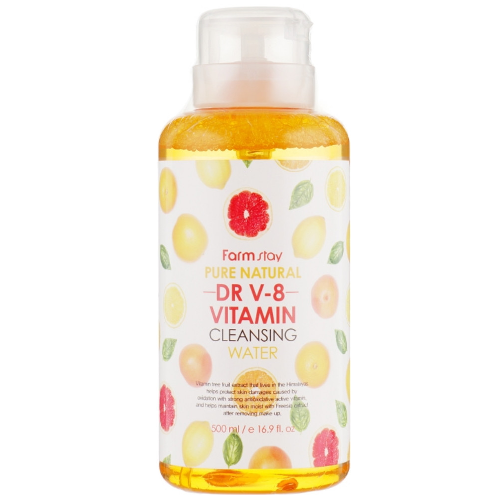 Очищающая вода с витаминным комплексом FarmStay Pure Natural DR V-8 Vitamin Cleansing Water