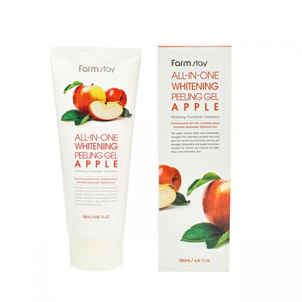 Отшелушивающий гель с экстрактом яблока, выравнивающ FarmStay All-In-One Whitening Peeling Gel Apple