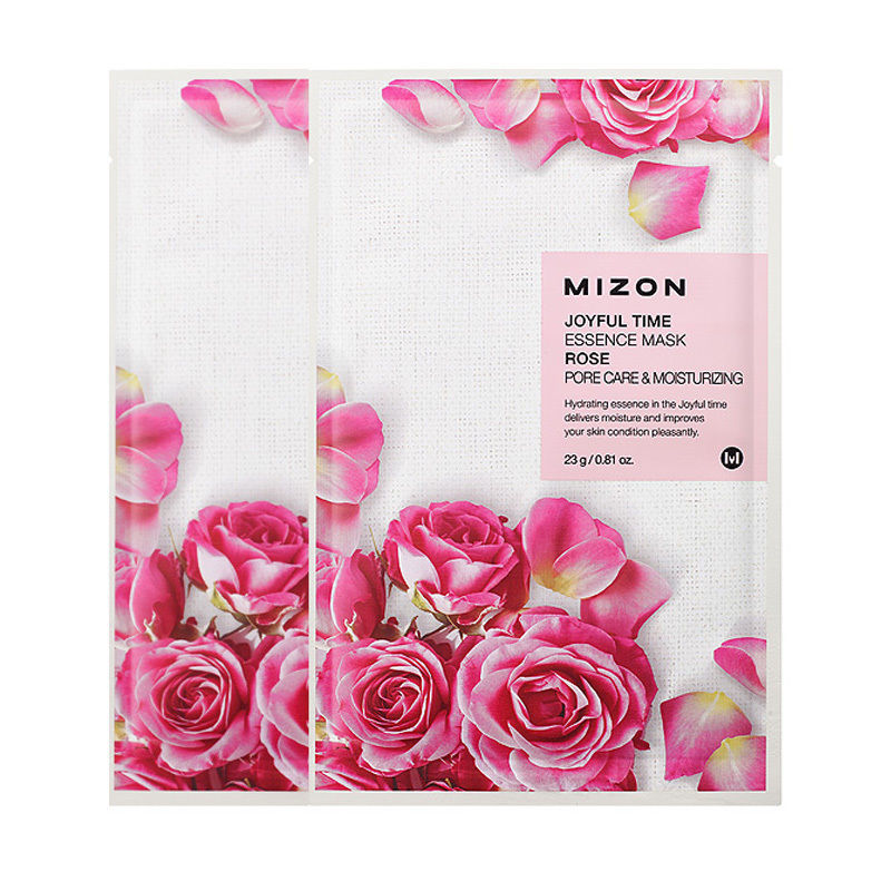 Тканевая маска для лица с экстрактом лепестков розы MIZON Joyful Time Essence Mask Rose