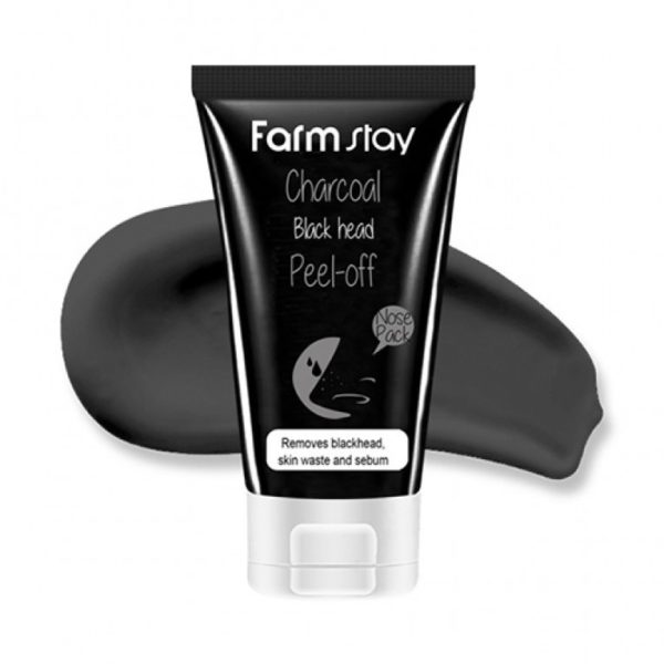 Очищающая маска-пленка с древесным углем FarmStay Charcoal Black Head Peel-off Mask Pack