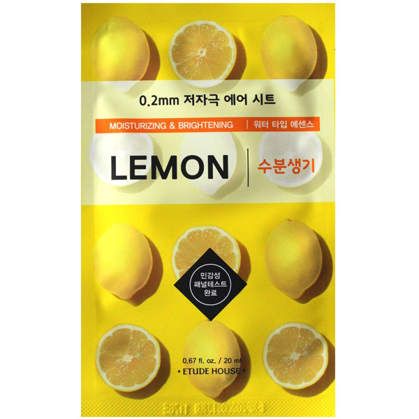 Маска для лица тканевая с экстрактом лимон ETUDE HOUSE 0.2 Air Mask Lemon Moisturizing & Brightening