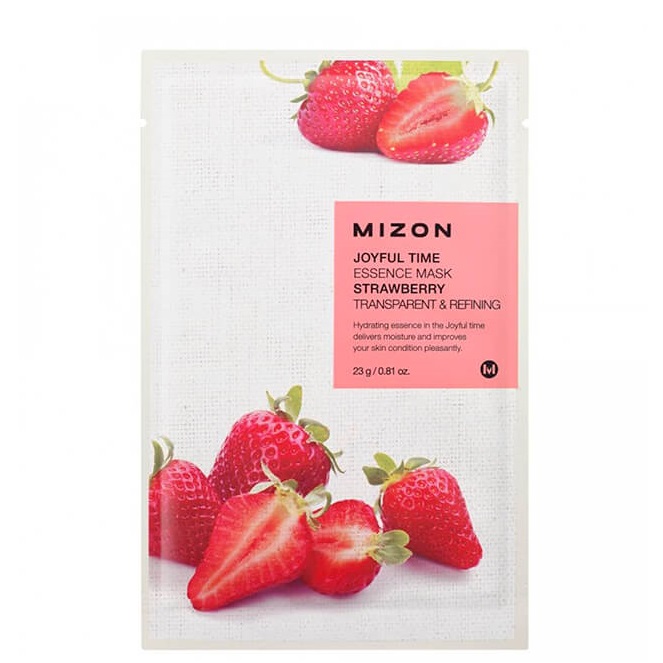 Тканевая маска для лица с экстрактом клубники MIZON Joyful Time Essence Mask Strawberry