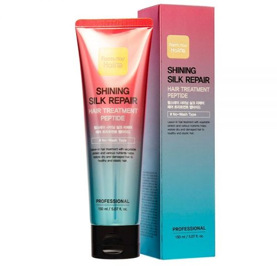 Восстанавливающая маска для сияния и блеска волос с пептидами FarmStay Shining Silk Repair Hair Treatment Peptide