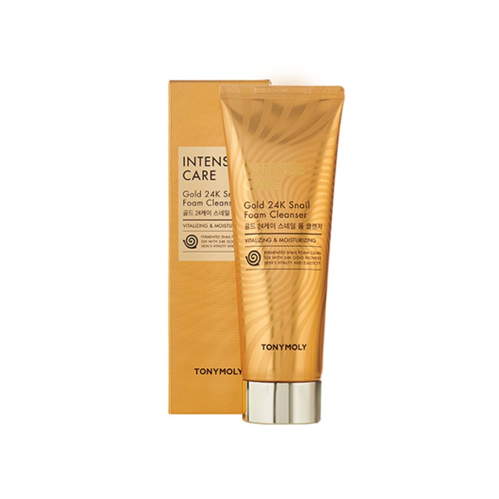 Пенка для умывания с муцином улитки и коллоидным  TONYMOLY INTENSE CARE Gold 24K Snail Foam Cleanser