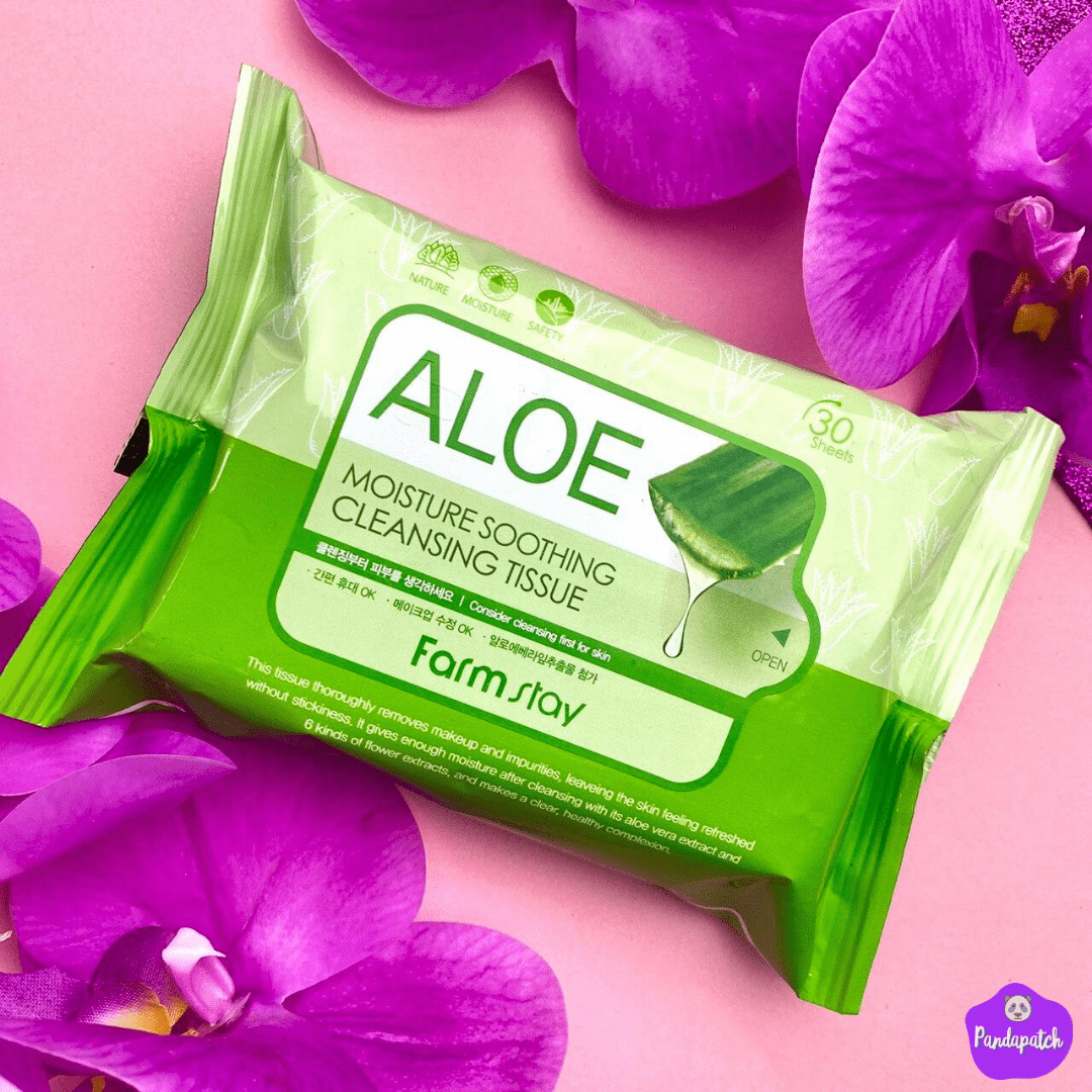 Очищающие увлажняющие салфетки с экстрактом алоэ FarmStay Aloe Moisture Soothing Cleansing Tissue