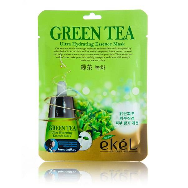 Тканевая маска для лица с экстрактом зеленого чая EKEL Green Tea Ultra Hydrating Essence Mask