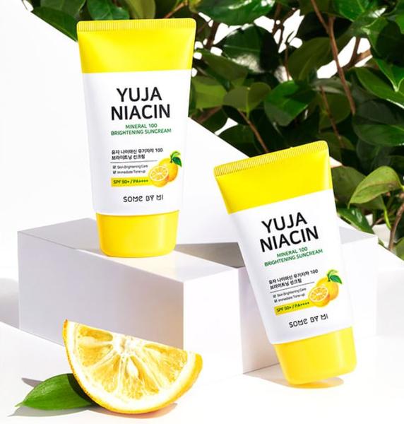 Солнцезащитный крем для лица с экстрактом юдзу SOME BY MI YUJA NIACIN MINERAL 100 BRIGHTENING SUNCREAM