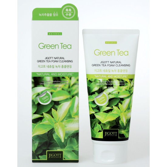 Пенка для умывания с экстрактом зеленого чая JIGOTT Natural Green Tea Foam Cleansing