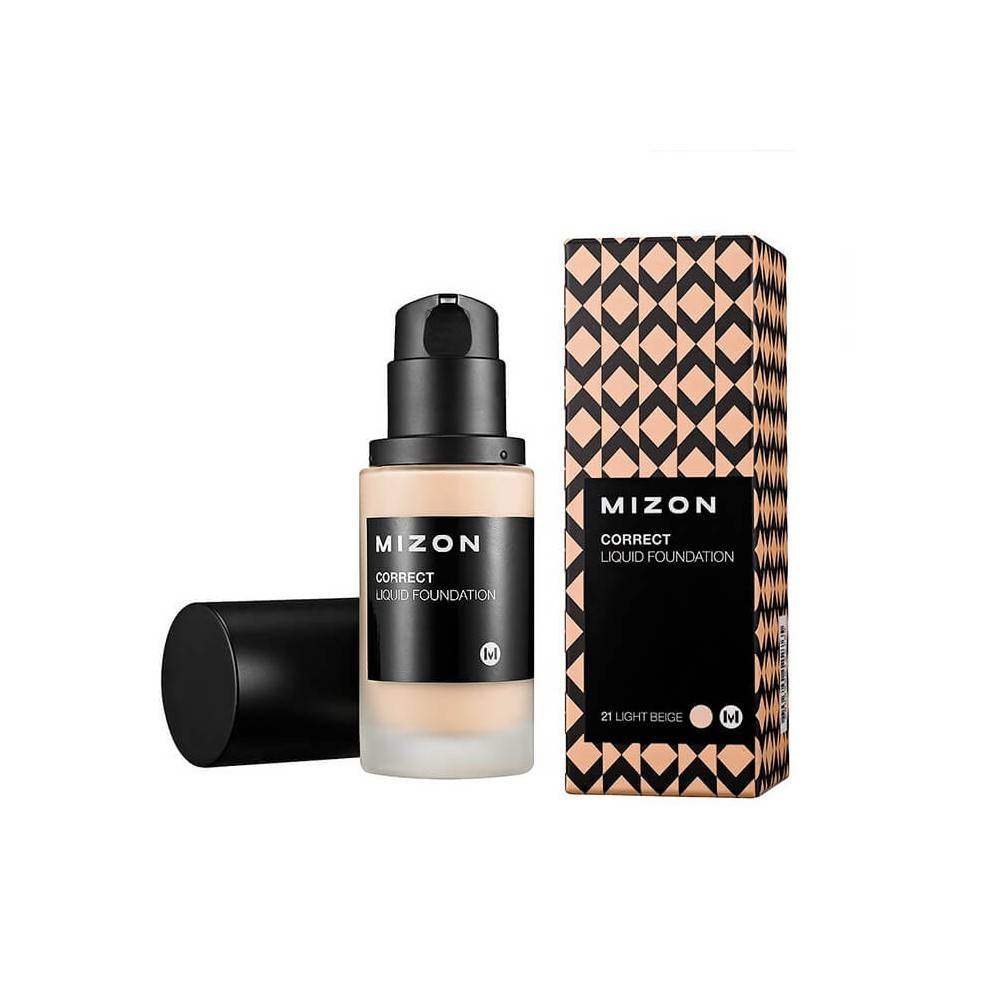 Увлажняющая тональная основа под макияж MIZON Correct Liquid Foundation SPF 25 PA++ #21 Light Вeige
