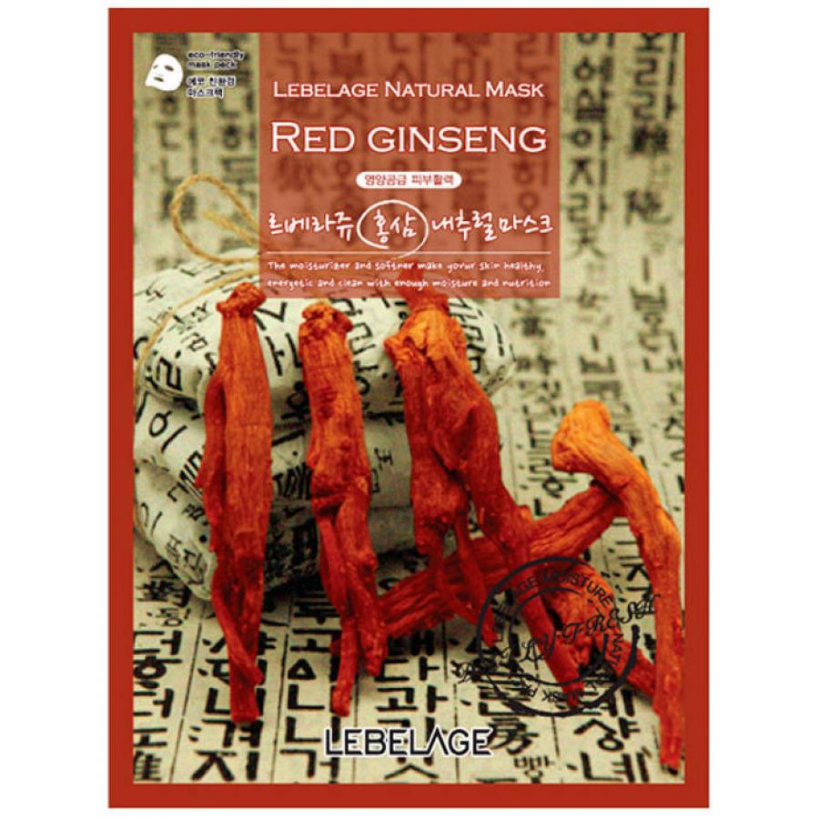 Тканевая маска для лица с экстрактом красного женьшеня 23г Lebelage Natural Mask Red Ginseng