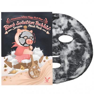 Маска для лица тка Elizavecca Witch Piggy Hell-Pore Black Solution Bubble Serum Mask Pack