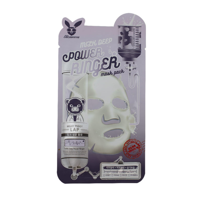 Тканевая маска с молочными протеинами Elizavecca Deep Power Ringer Mask Pack Milk