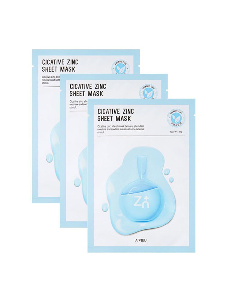 Успокаивающая тканевая маска с цинком A'PIEU Cicative Zinc Sheet Mask