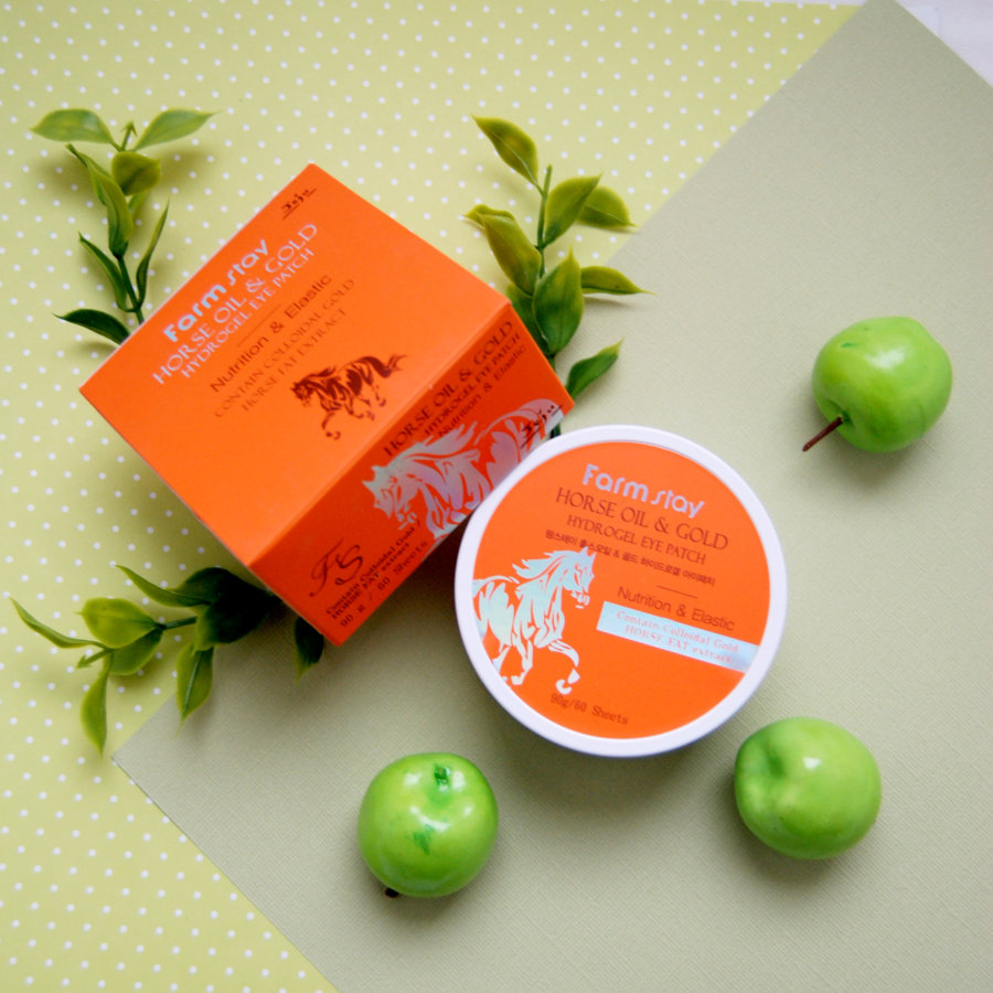 Гидрогелевые патчи с конским жиром и золотом FarmStay Horse Oil & Gold Hydrogel Eye Patch