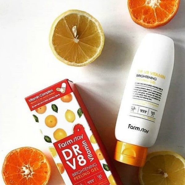 Гель с витаминным комплексом FarmStay DR-V8 Vitamin Brightening Peeling Gel