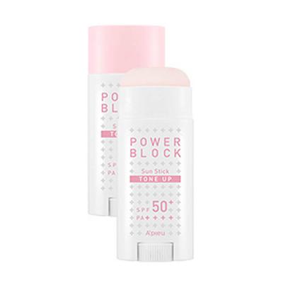 Солнцезащитный стик A'PIEU Power Block Tone Up Sun Stick Pink SPF50+/PA++++