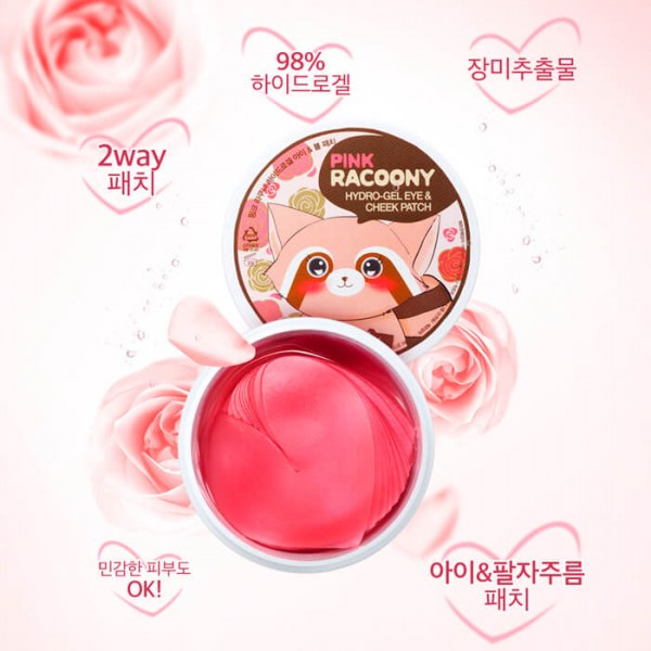 Гидрогелевые патчи для глаз и щек Secret Key Pink Racoony Hydro-Gel Eye & Cheek Patch