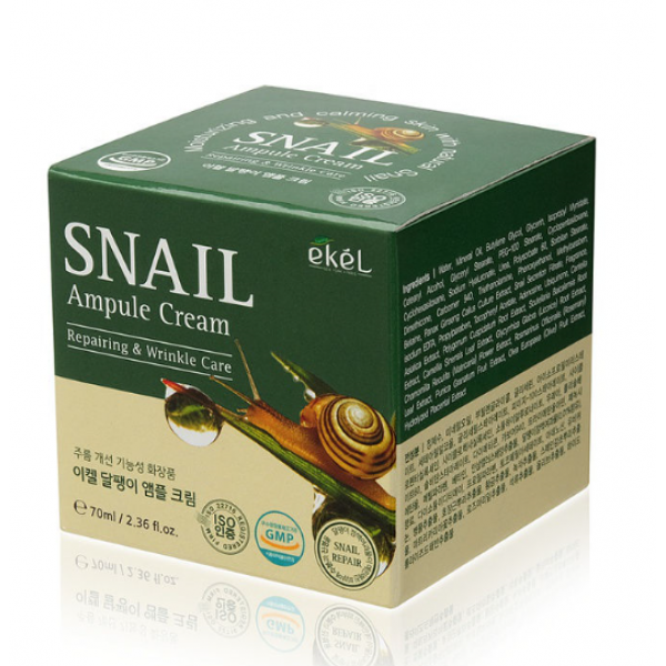 Ампульный крем для лица с улиточным муцином 70 мл Ekel Ampule Cream Snail