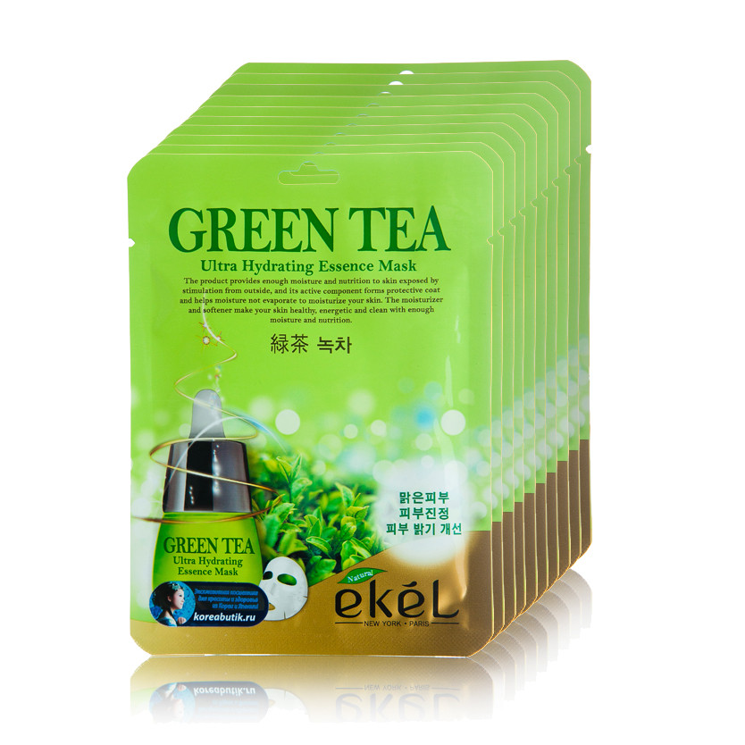 Ultra hydrating. Тканевая маска для лица Ekel Green Tea. Ekel маска с зеленым чаем. Ekel тканевая маска с зеленым чаем 25 мл. Ekel 538754 Mask Pack Green Tea маска для лица с экстрактом зеленого чая 25мл.