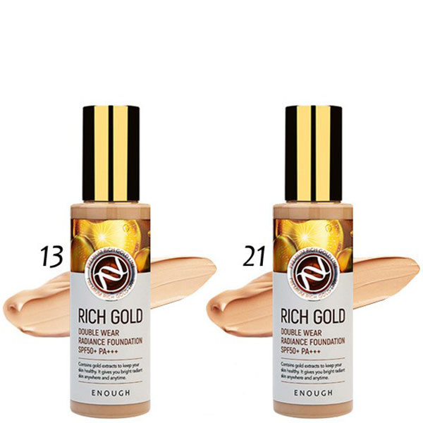 Тональный крем с частичками золота ENOUGH Rich Gold Double Wear Radiance Foundation SPF50+ PA+++ #21