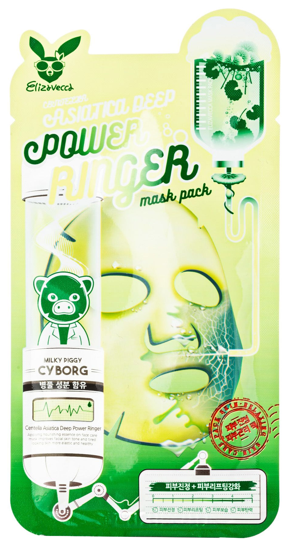 Успокаивающая такневая маска с чайным деревом Elizavecca Deep Power Ringer Mask Pack Tea Tree