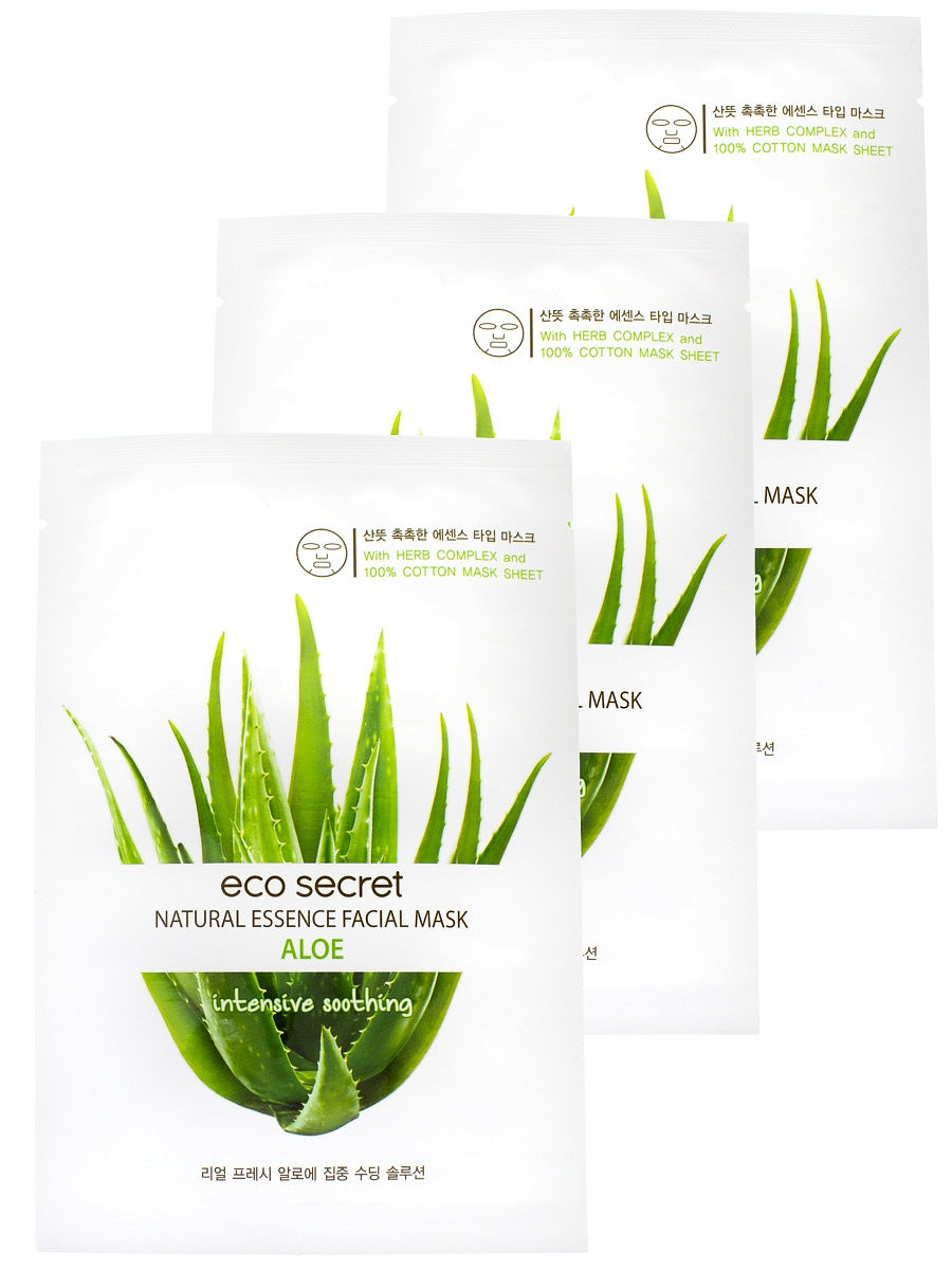 Тканевая маска с эссенцией 20 мл Eco Secret Natural Essence Facial Mask- Aloe