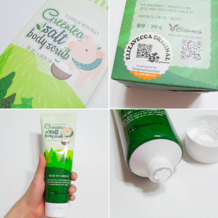 Скраб для тела с морской солью и экстрактом зелёного чая Elizavecca MIlky Piggy Green Tea Salt Body Scrub