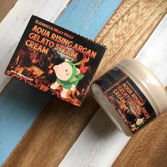 Паровой увлажняющий крем с маслом арганы Elizavecca Milky Piggy Aqua Rising Argan Gelato Steam Cream
