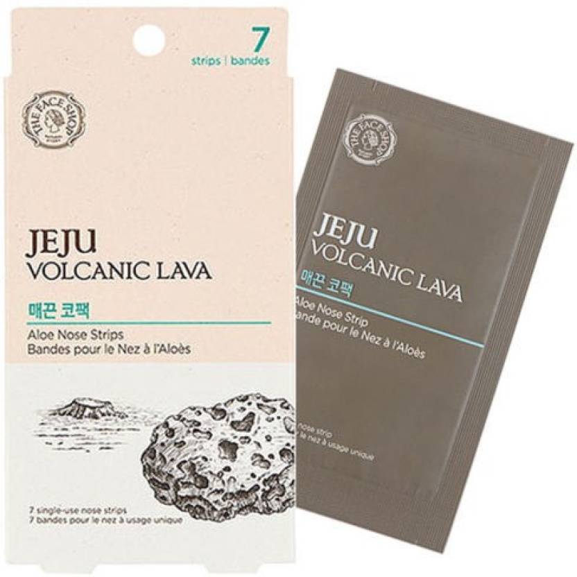Очищающий пластырь с алоэ вера для носа THE FACE SHOP Jeju Volcanic Lava Aloe Nose Strips