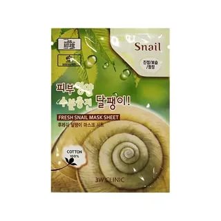 Тканевая маска для лица с муцином улитки 3W CLINIC Fresh Snail Mask Sheet