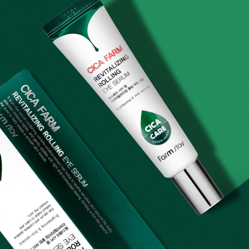 Восстанавливающая сыворотка для кожи вокруг глаз с центеллой азиатской FarmStay Cica Farm Revitalizing Rolling Eye Serum