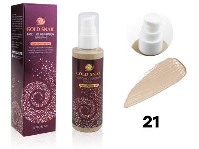Тональный крем с улиточным муцином ENOUGH Gold Snail Moisture Foundation #Clear Beige SPF30/PA++ #21