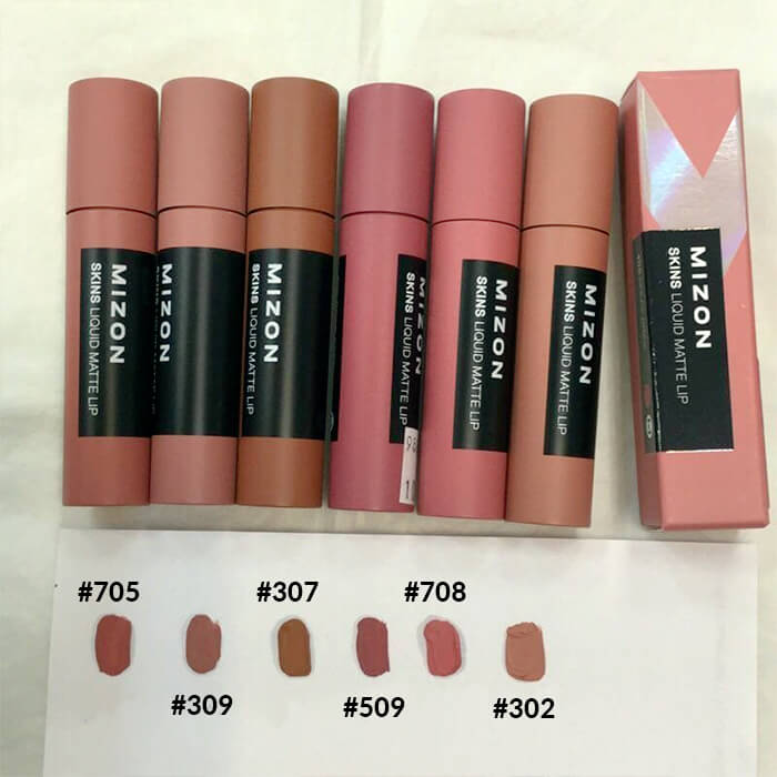 Жидкая матовая помада MIZON Skins Liquid Matte Lip #302 All in Nude