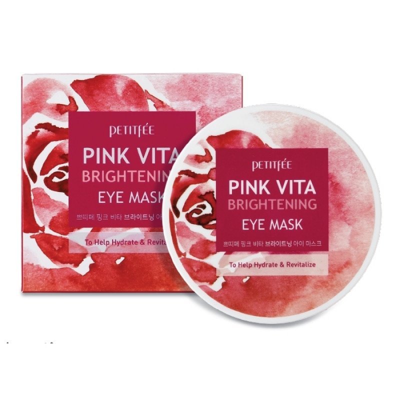 Тканевые патчи для кожи вокруг глаз Petitfee Pink Vita Brightening Eye Mask
