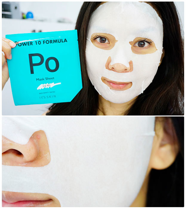 Успокаивающая листовая маска для сужения пор IT'S SKIN Power 10 Formula PO Mask Sheet