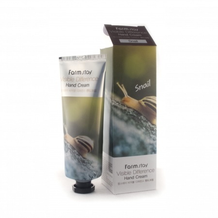 Восстанавливающий крем для рук с улиточным муцином FarmStay Visible Difference Hand Cream Snail