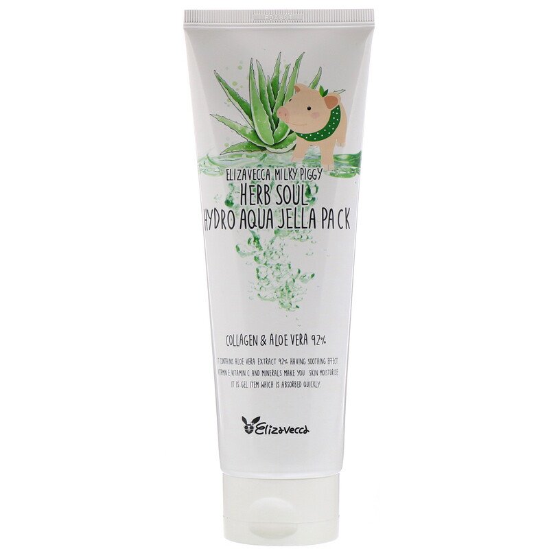 Маска для лица с коллагеном и экстрактом алоэ  Elizavecca Milky Piggy Herb Soul Hydro Aqua Jella Pack