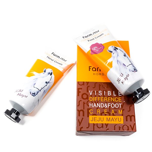 Крем для рук с лошадиным маслом FarmStay Visible Difference Hand Cream Jeju Mayu