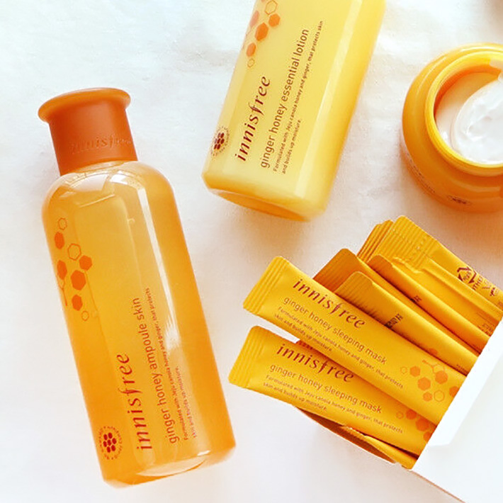 Питательный тонер с медом и имбирем Innisfree Ginger Honey Ampoule Skin