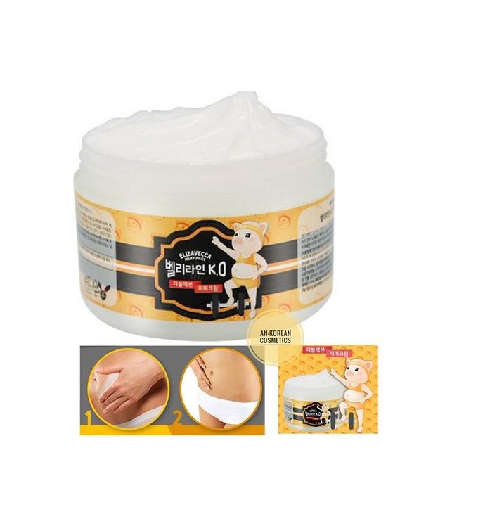 Подтягивающий детокс-крем для тела с ароматом ванильного мороженого Elizavecca Belly Line K.O Double Action P.P Cream