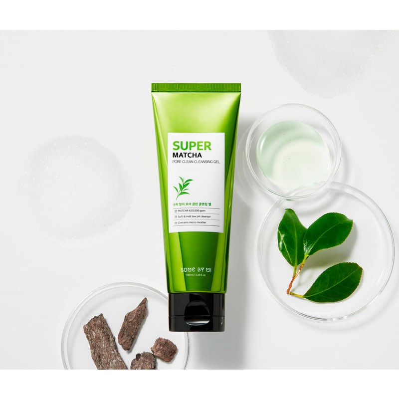 Очищающий гель для умывания с экстрактом чая матча SOME BY MI SUPER MATCHA PORE CLEAN CLEANSING GEL
