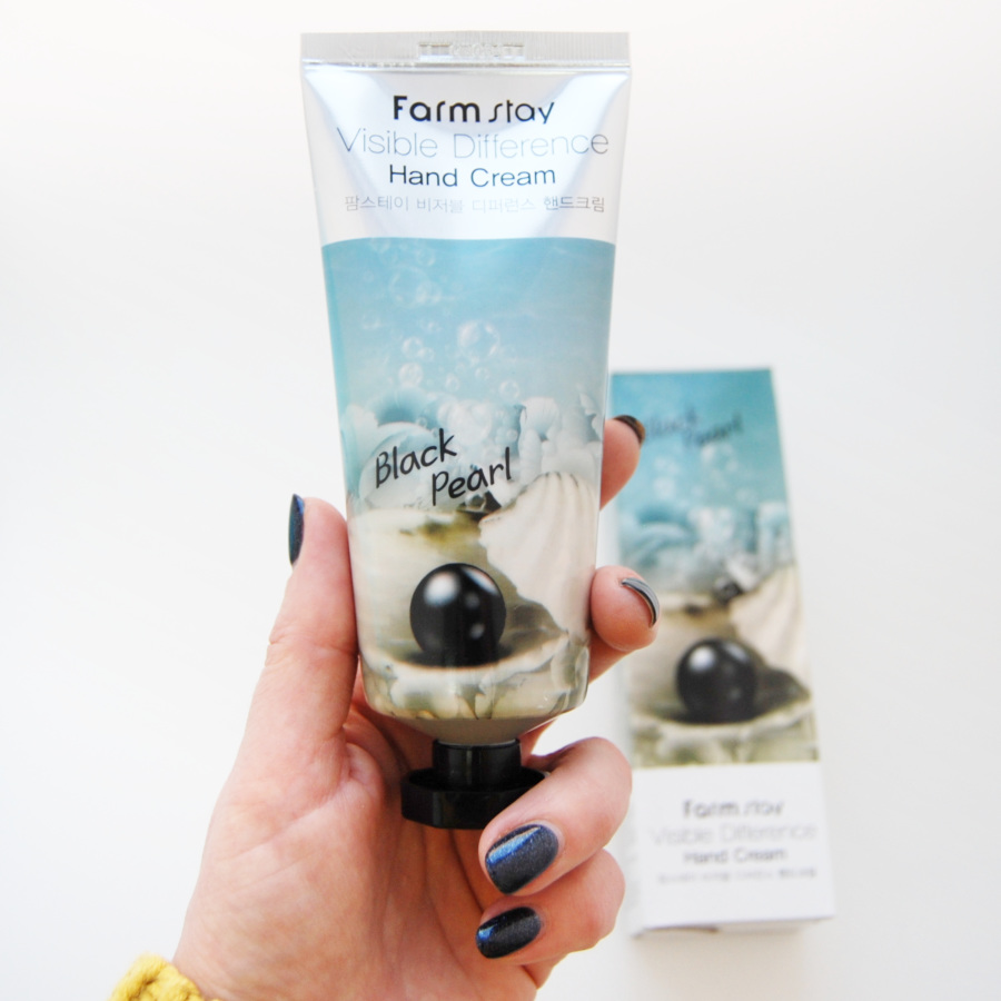 Крем для рук с черным жемчугом FarmStay Visible Difference Hand Cream Black Pearl